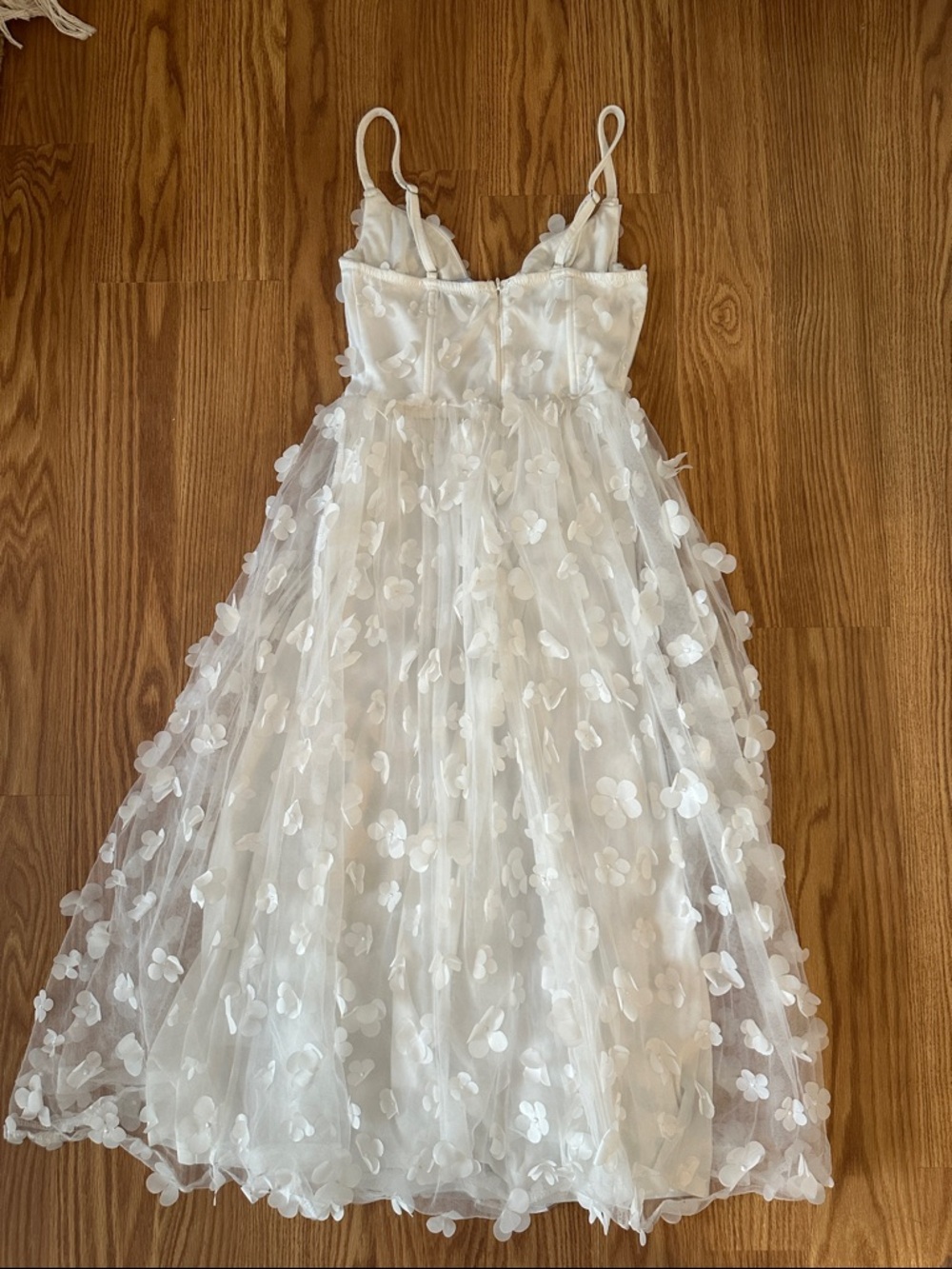 Lulus Whimsical Wishes White 3D Floral Bustier Midi Dress - Picture 6 of 8